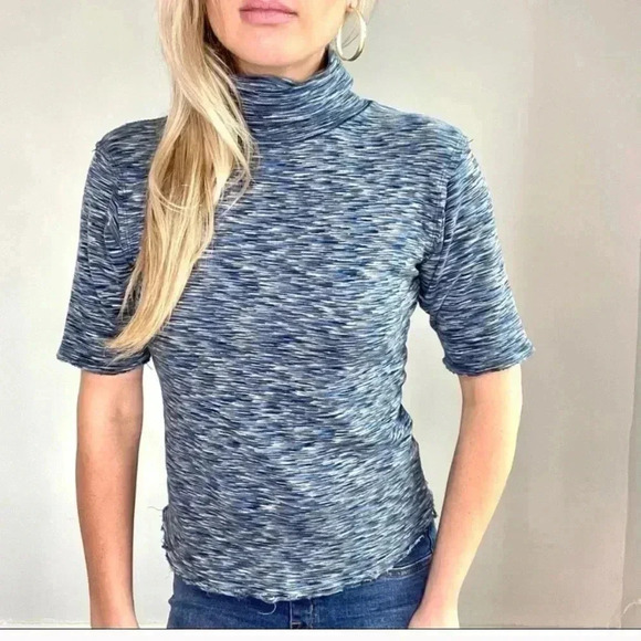 FREE PEOPLE CROPPED SUNSHINE TURTLE NECK S - Picture 3 of 7